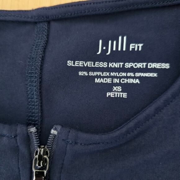 J Jill Fit Sleeveless Knit Sport Mini Dress Navy Size XS Athleisure Tenniscore - Picture 3 of 8